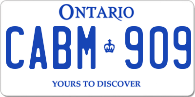 ON license plate CABM909