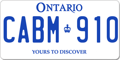 ON license plate CABM910