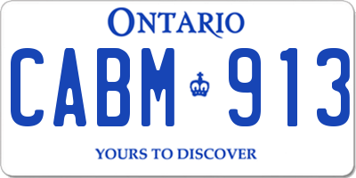 ON license plate CABM913