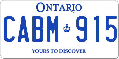 ON license plate CABM915