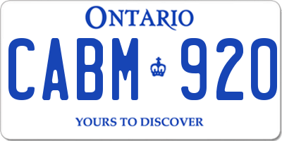 ON license plate CABM920