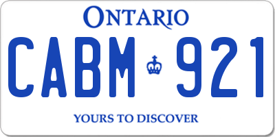 ON license plate CABM921