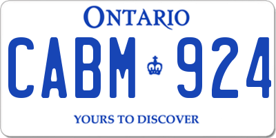 ON license plate CABM924