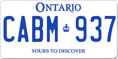 ON license plate CABM937