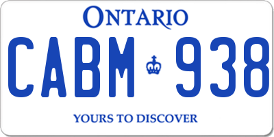 ON license plate CABM938