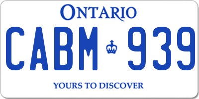 ON license plate CABM939