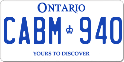 ON license plate CABM940