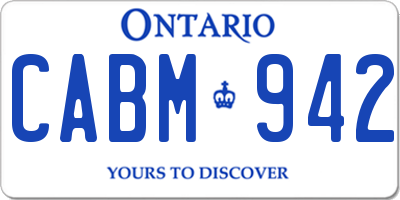 ON license plate CABM942