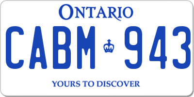 ON license plate CABM943