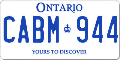 ON license plate CABM944