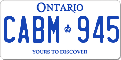 ON license plate CABM945