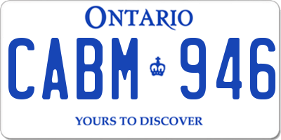 ON license plate CABM946