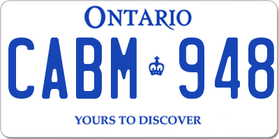 ON license plate CABM948