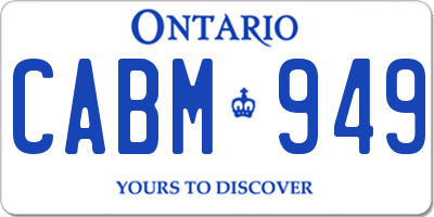 ON license plate CABM949