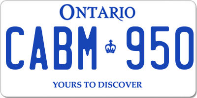 ON license plate CABM950