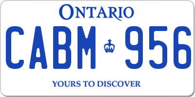 ON license plate CABM956