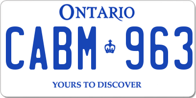 ON license plate CABM963