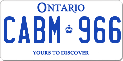 ON license plate CABM966