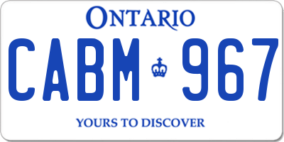 ON license plate CABM967