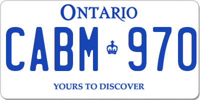 ON license plate CABM970