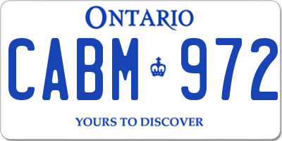 ON license plate CABM972