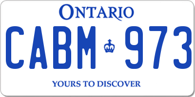 ON license plate CABM973