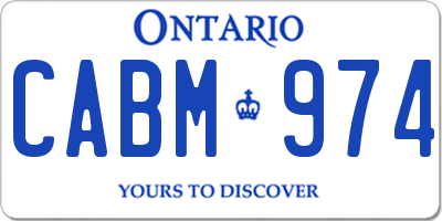 ON license plate CABM974