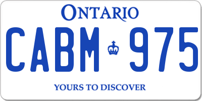 ON license plate CABM975