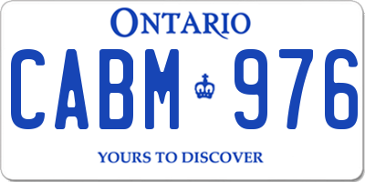 ON license plate CABM976