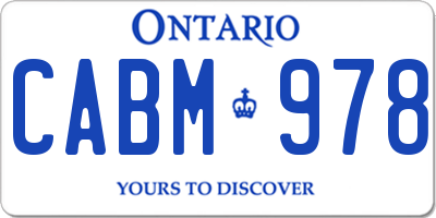 ON license plate CABM978