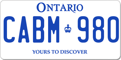 ON license plate CABM980