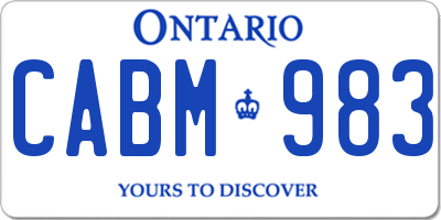 ON license plate CABM983