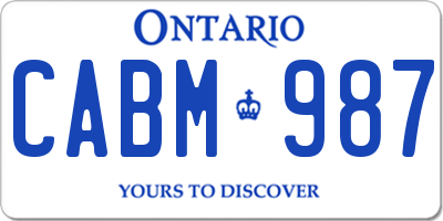 ON license plate CABM987