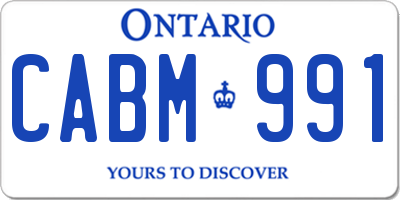 ON license plate CABM991