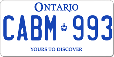 ON license plate CABM993