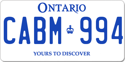 ON license plate CABM994