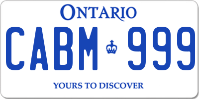 ON license plate CABM999