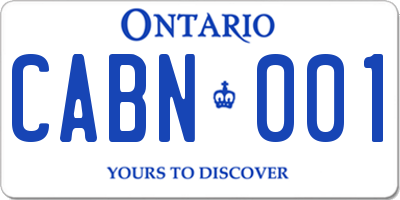 ON license plate CABN001