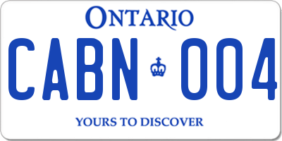 ON license plate CABN004