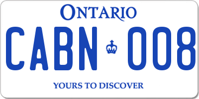 ON license plate CABN008