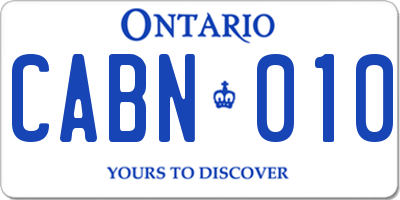 ON license plate CABN010