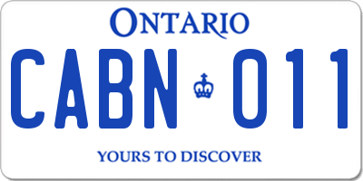 ON license plate CABN011