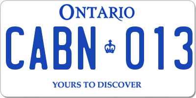 ON license plate CABN013