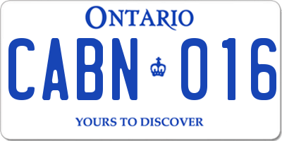 ON license plate CABN016