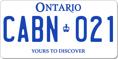 ON license plate CABN021