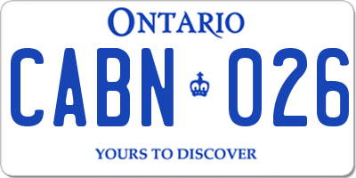 ON license plate CABN026