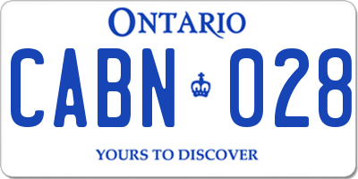 ON license plate CABN028