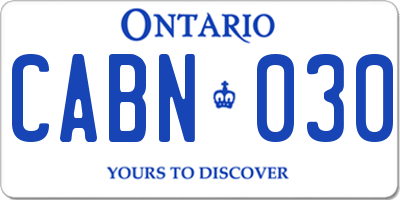 ON license plate CABN030