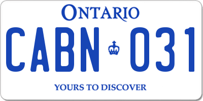 ON license plate CABN031