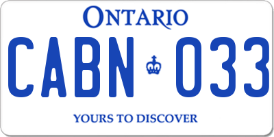 ON license plate CABN033